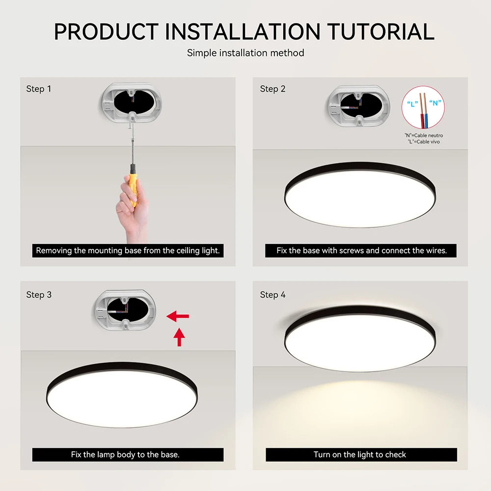LED Ceiling Lamp 15W~50W Kitchen Light Fixture Bedroom Corridor Lustre Plat Led Lights Living Room Decor 220V Ceiling Chandelier