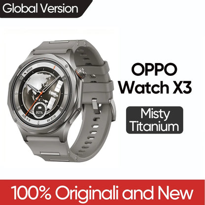 [New Arrival] Global Version Smartwatch OPPO Watch X3 Snapdragon W5 Up to 16 Days of Battery Life AMOLED Display NFC IP68