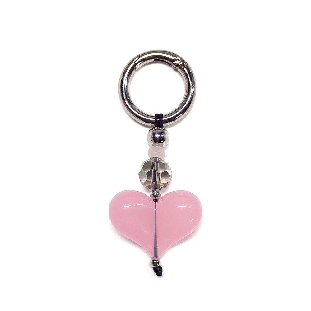 HERLOOK Y2K Bohemian Bag Charm for Women Red Heart Colorful Beads Chakra Energy Healing Pendant Fashion Jewelry Gift Accessory