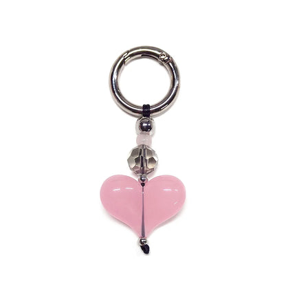 HERLOOK Y2K Bohemian Bag Charm for Women Red Heart Colorful Beads Chakra Energy Healing Pendant Fashion Jewelry Gift Accessory