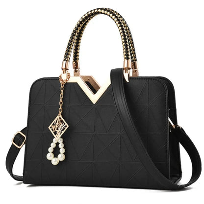 Women Handbag Patchwork Shoulder Messenger Office Work PU Leather Female Bag Ladies Luxury Fashion Elegant