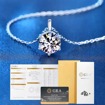 SG 1ct VVS1 D Color Moissanite Necklace 925 Soild Sterling Sliver Chain With Certificate Fine Jewelry For Woman