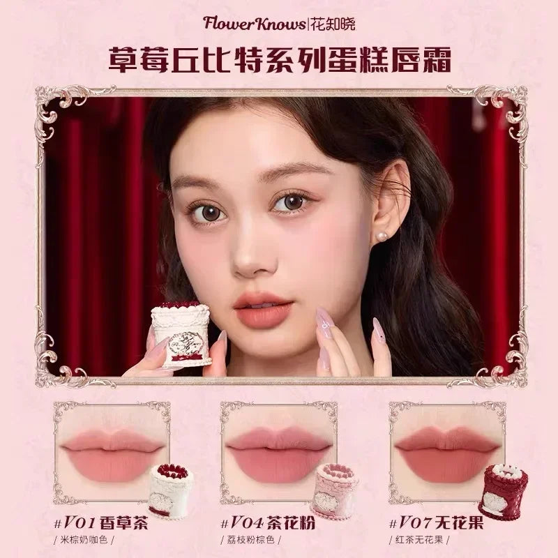 Flower Knows Strawberry Cupid Cosmetics Full Palette Lip Cream Powder Hand Cream 9-piece Set