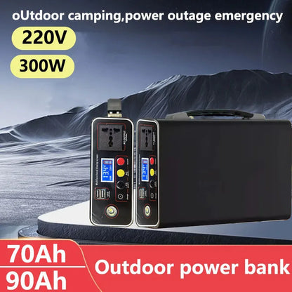 Portable Power Station 300W 220V, Solar Generator 70000mAh 90000mAh LiFePO4, Portable Battery for Camping and RV