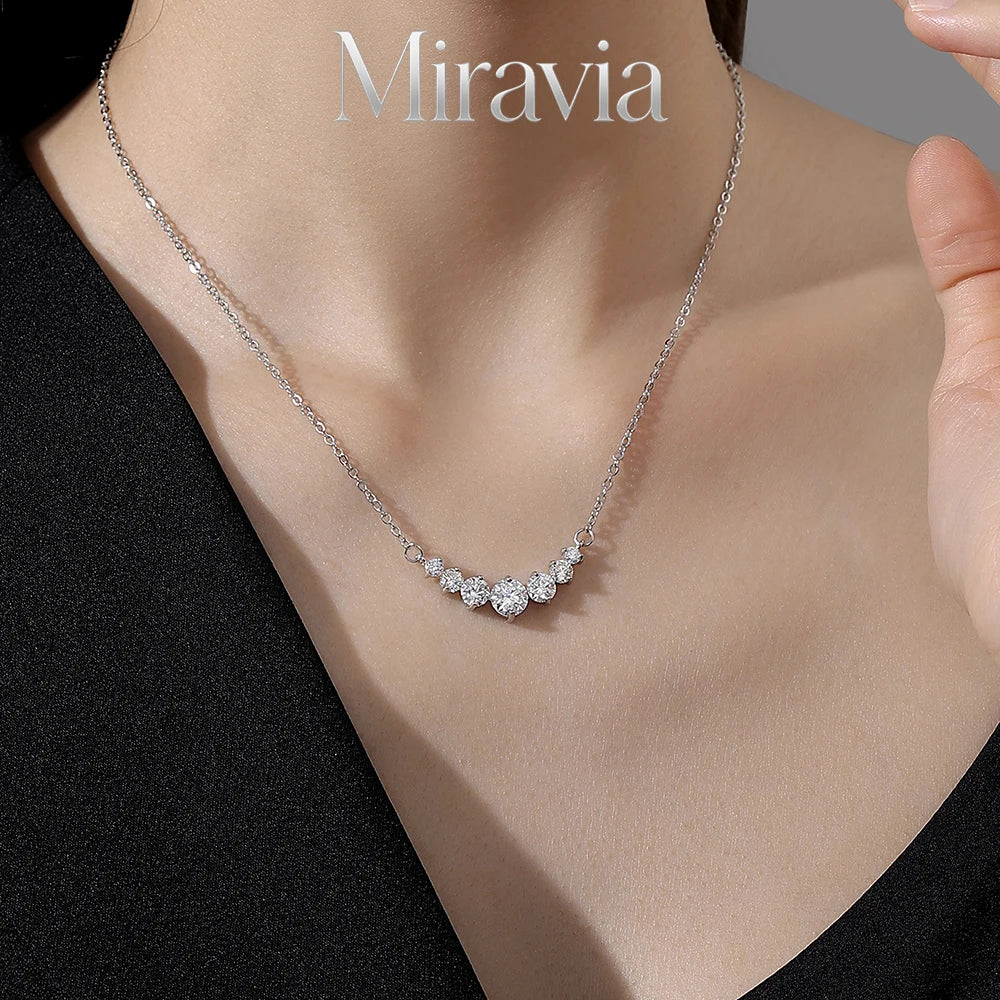 VVS1 D Color Moissanite Necklace for Woman Wedding Fine Jewely with Certificates 925 Sterling Sliver Plated 18k White Gold