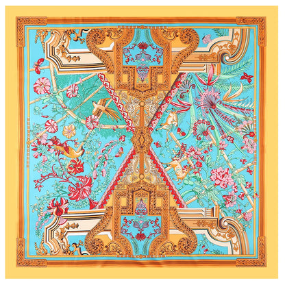 130CM Silk Scarf Women Horse Head Print Stoles Square Scarves Wraps Large Bandana Kerchief Hijabs Female Silk Foulards Sjaal