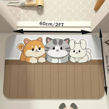 VIKAMA Motorcycle Parking Mats Household Floor Mats Dirty Resistant Non-Slip Kitchen Carpet Bedroom Carpet Washable Floor Mats