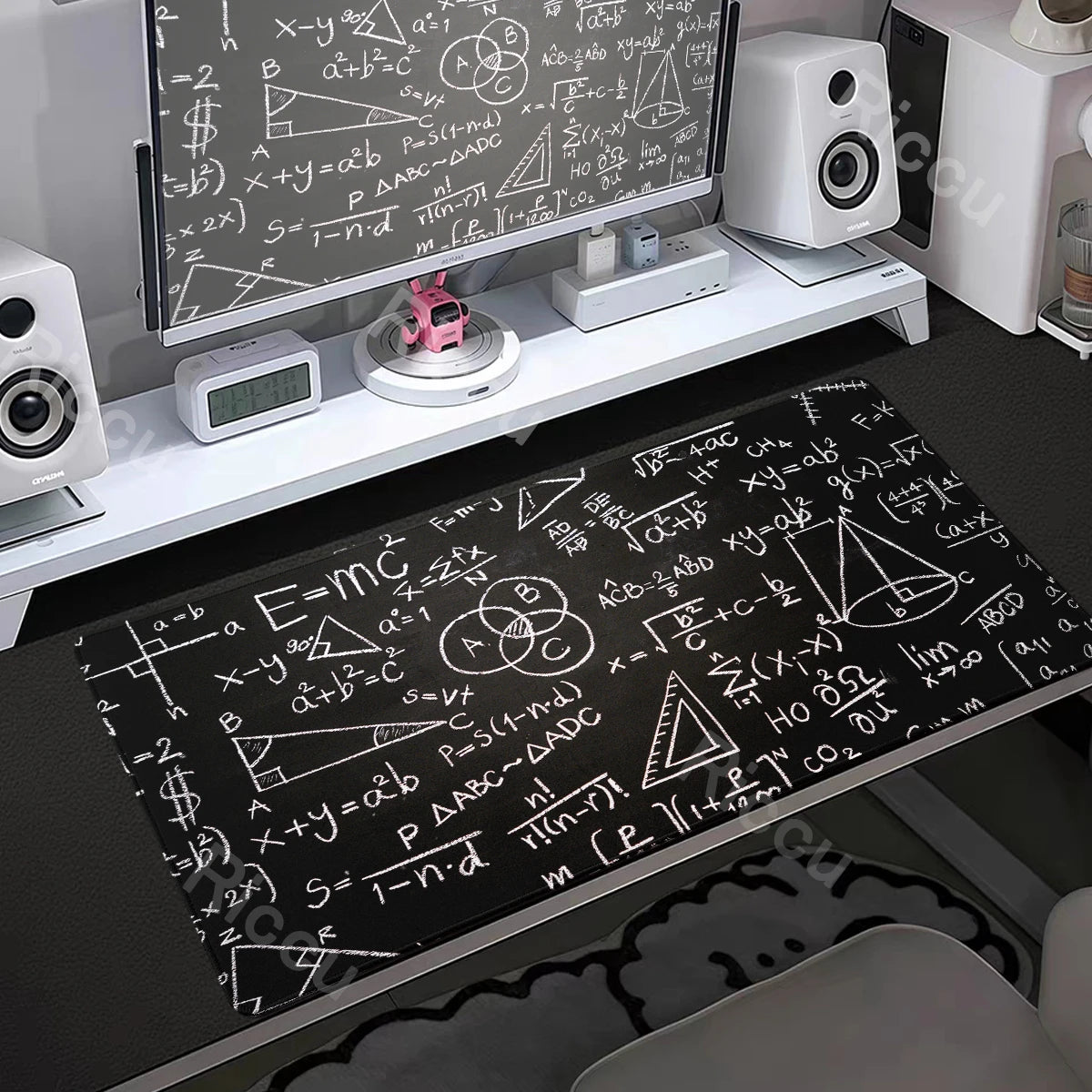 Formula Science Mousepad XXL Black Desk Mats MousePads Keyboard Pad Geometric Math Formula Gamer Anti-slip PC Extended Table Mat
