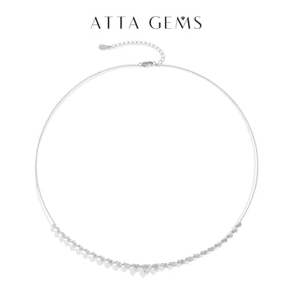 ATTAGEMS 2.04CTW Moissanite Necklaces for Women S925 Silver 18K White Gold Plated D VVS1 Diamond Pendant With Chain Jewelry Gift