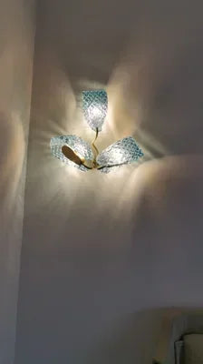 Modern Blue Glass Led Pendant Lamp Copper Designer Hanging Chandeliers for Living Room Bar Bedroom Suspension lustre Lights