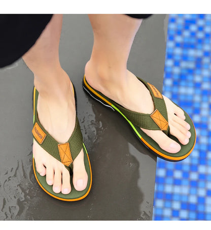 High Quality Green Men Summer Flip-Flop Non-slip Beach Slippers for Men Outdoor Flip Flops Man Fashion Slides Chinelo Masculino