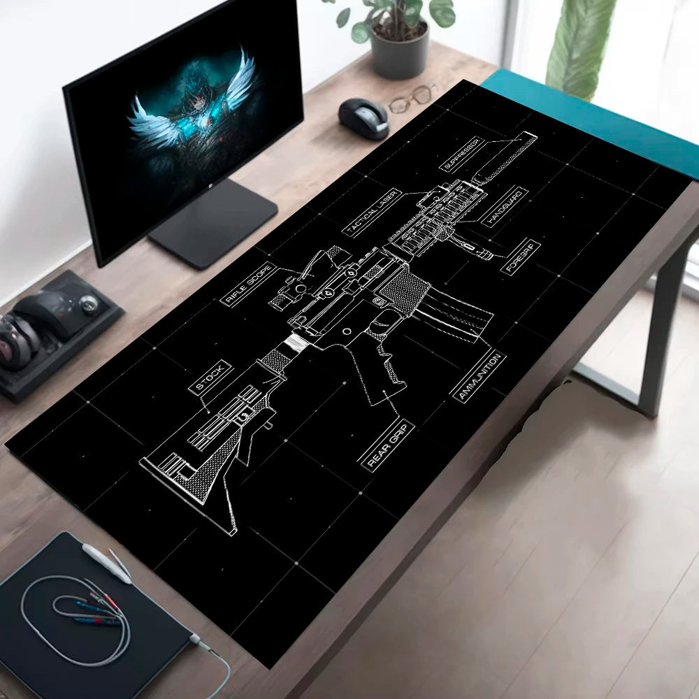 Spaceship space sci-fi console display plane large mouse pad XXL 90x40cm Rubber Anti-slip Gaming Keyboard Mats game accessories