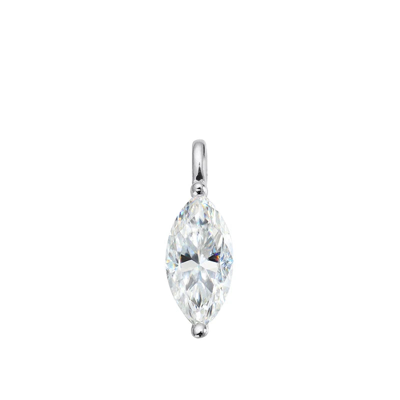 Smyoue 3CT 7*14MM Marquise Cut Moissanite Necklace for Women Solitaire Pendant Sparkling Chain Lab Diamond Pure 925 Jewelry