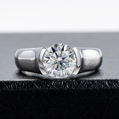 Carnica Luxury 925 Sterling Silver 2CT Real Moissanite Ring for Women GRA Simple Diamond Wedding Jewelry Gift Brilliant Hot New