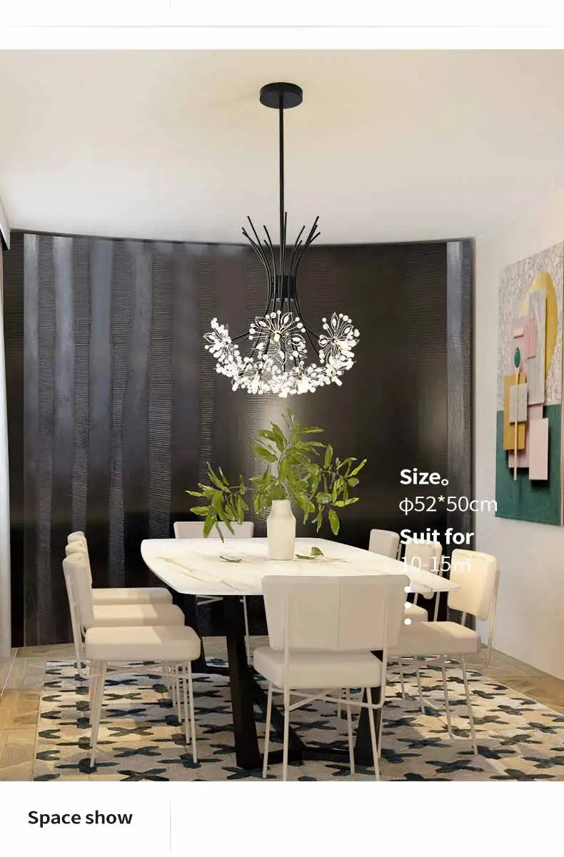 Ceiling Led Chandelier Modern Crystal Lamp Lustre Living Room Hanging Light Fixtures Kitchen Bedroom Home Decoration Black
