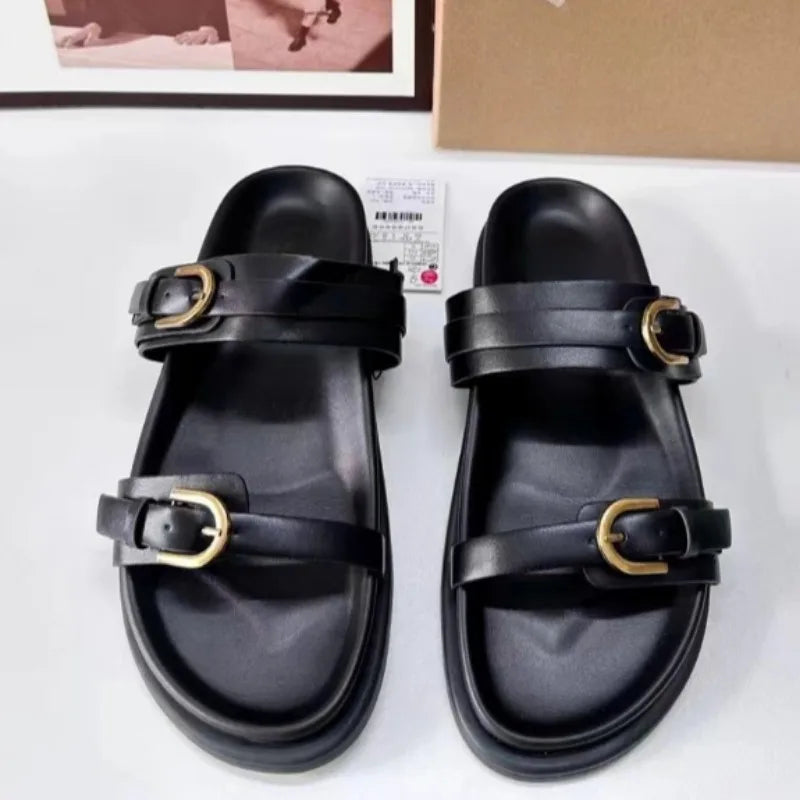 2026 Women's Summer Shoes Casual Platform Leopard Print Outside Beach Shoes for Ladies Open Toe Plus Size Fashion Footwear