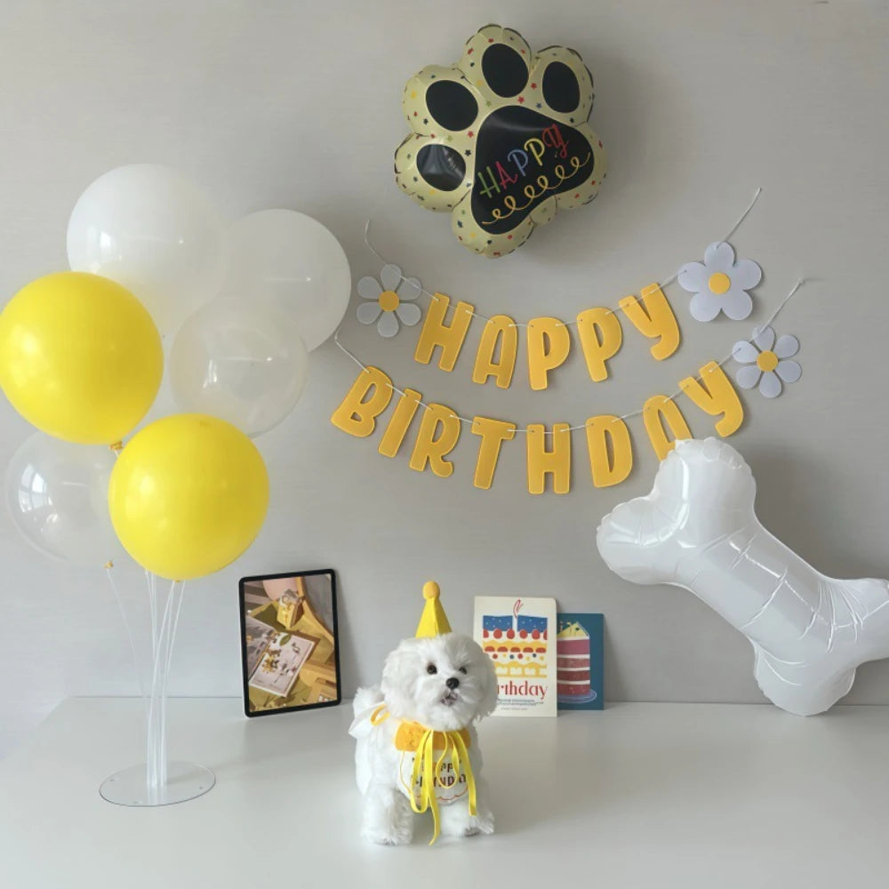 Cute puppy pet birthday decoration theme balloons, first-year decoration props, party atmosphere decoration