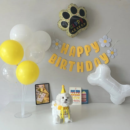 Cute puppy pet birthday decoration theme balloons, first-year decoration props, party atmosphere decoration