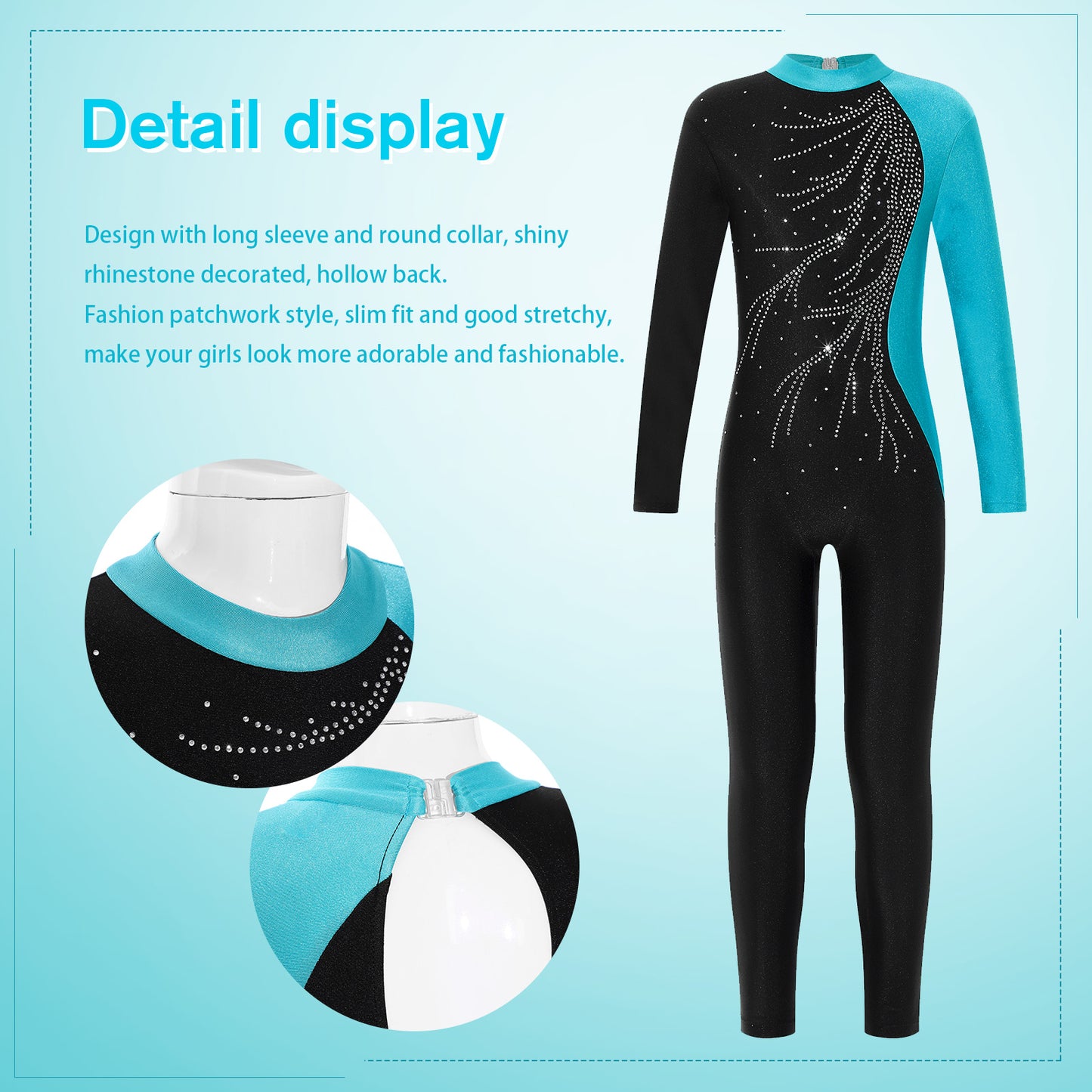 Kids Girls Long Sleeve Gymnastics Leotard Bodysuit Teens Gymnastics Jumpsuit for Girl Children Ballet Dance Costume Dancewear