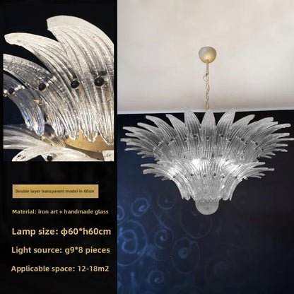 Modern Vintage French Glass Living Room Chandelier Designer Bedroom Mid-Century Style Duplex-Style Dining RoomLarge Villa Lights