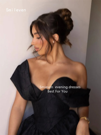 Smileven Luxury Noval A Line Evening Dress Off The Shoulder Formal Prom Dresses Sexy Short Party Gowns Customized 2026