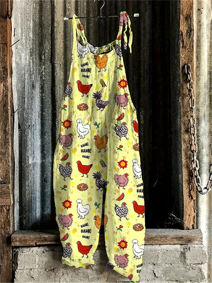 Pet Cat Love Print Women's Halter Jumpsuit Outdoor Resort Casual Women's Halter Pants S-5XL Spring Summer Jumpsuit Travelwear