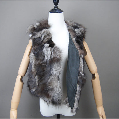 2024 Fox Fur Gilet Real Fur Short Women Natural Winter Feminino Genuine Fur Vest Female Real Short Fur Vest Colete De Inverno
