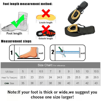 New In 2025 Luxury Women Slippers Summer Beach Fashion Metal Flip Flops Female Slides Slippers Ladies Flats Sandals Shoes