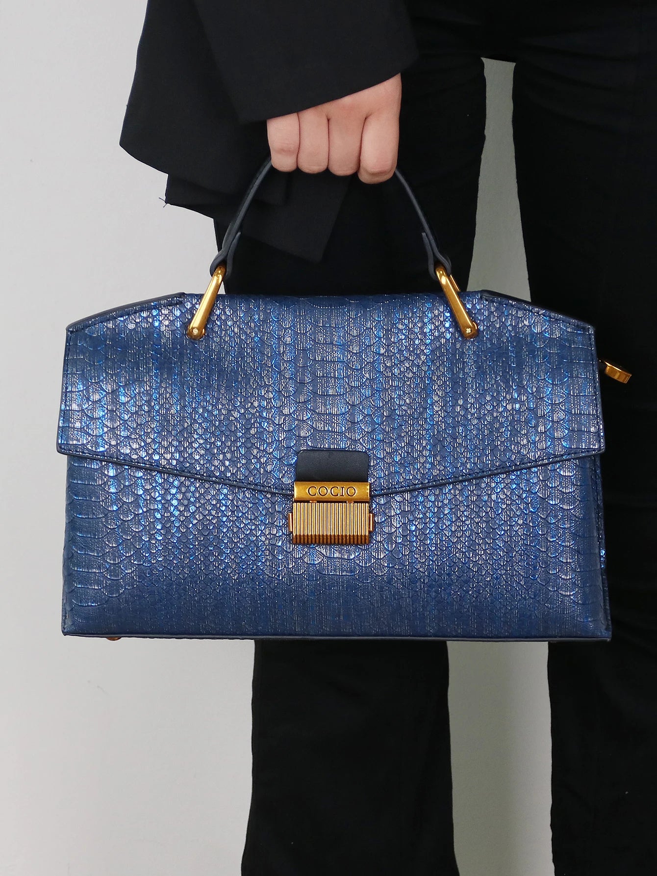 2026 New Retro Blue Snake-Shaped High-Grade Handbag Fashion Luxury Handbag Lightweight Large-Capacity One-Shoulder Messenger