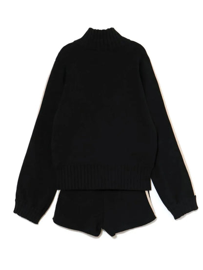 Japanese Spring Autumn 3-piece Set Sweet Striped Zipper Cardigan Tube Top High Waist Shorts Set Y2K Street Style Casual Wear