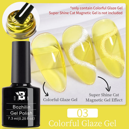 7.5ml Golden Light  Magnetic Gel Golden Gems Magnetic Gel Nail Polish Cat Nail Sparkling Glitter Semi Permanent Varnish