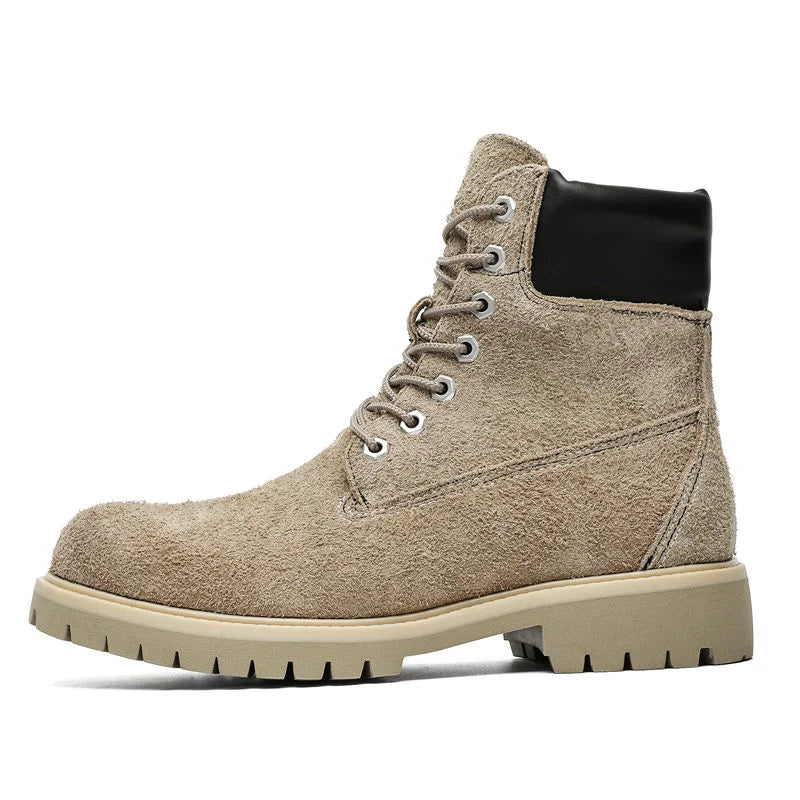High-Top Big Toe Motorcycle Boots Men's Boots Lace-Up Trendy Outdoor Hiking Boots Designer Handmade Height Increased Men Boots