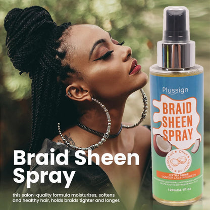1Pcs Braid Sheen Spray With Coconut Oil For Dreadlocks Care 4oz Scalp & Hair Oil For Nourish Scalp Extra Shine Hair Care Spray