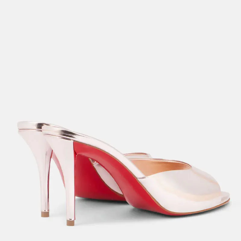 Summer New Women's Pointed Open Toothed Slim Fit High-heeled Slippers, Outdoor Sexy Sandals, Fashionable High-heeled Slippers