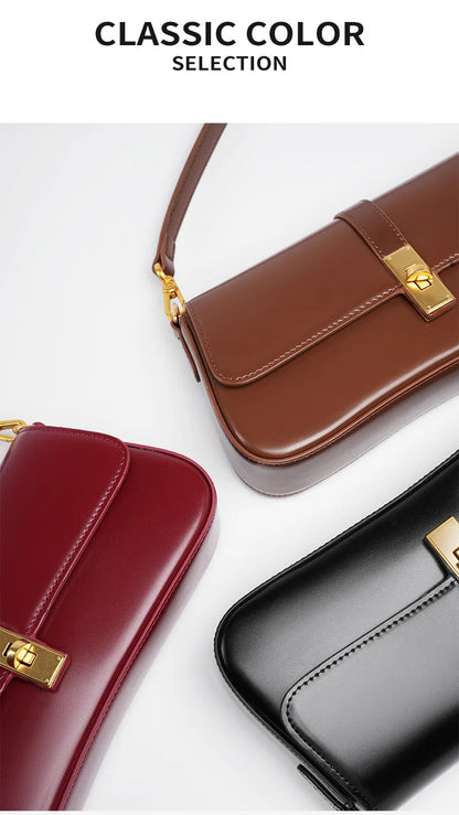 YANATARI Underarm Cowhide Genuine Leather Handbags Women Vintage Shoulder Bag Female Crossbody Bags Luxury High Quality 2025