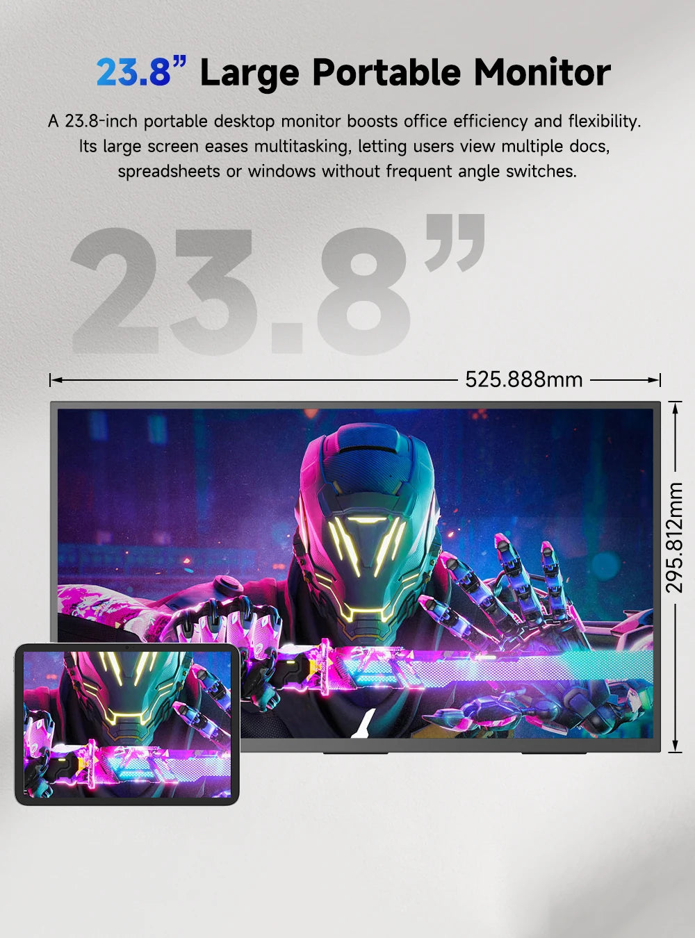 UPERFECT 23.8” Touchscreen Large Computer IPS Display With Stand 120Hz Desktop Monitor For XBox Switch PS5 Gaming Extend Screen
