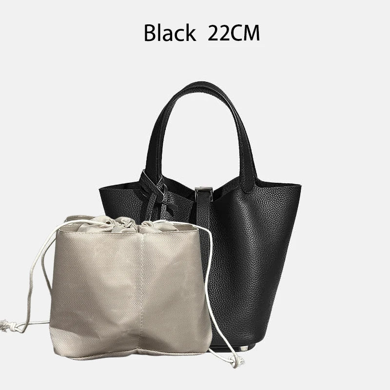 Women Bags Handbags Bucket Bag 18/22 Big Small Fashion Tote Bag Genuine Leather Luxury Quality Designers Lady Hand Bags