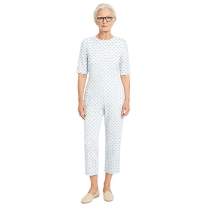 Women Special Need Adaptive Clothing Elderly Alzheimer Dementia Back Zipper Anti-Strip Nursing Jumpsuit Homewear Sleepwear