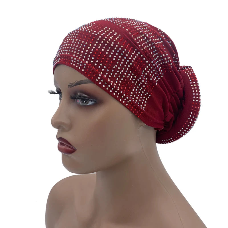 Summer Breathable Turban Cap for Women Muslim Under Scarf Cap African Lady Head Wraps Bonnet