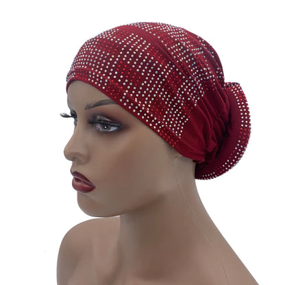 Summer Breathable Turban Cap for Women Muslim Under Scarf Cap African Lady Head Wraps Bonnet