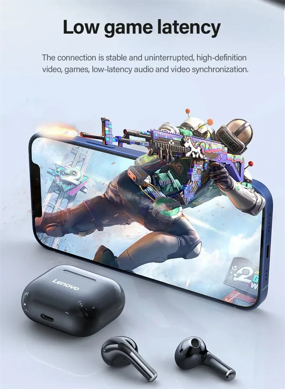 Original Lenovo LP40 Wireless Headphones TWS Bluetooth Earphones Touch Control Sport Headset Stereo Earbuds For Phone Android