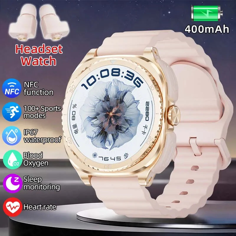 New 2026 TWS 2-in-1 Wireless Headset Smart Watch 7 Ultra AMOLED HD Screen Smartwatch with Earbuds Bluetooth Call Sports Watches
