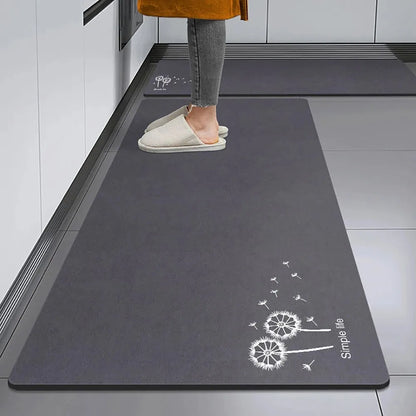 Japanese‑Style Diatomite Kitchen Runner Floor Mat Water & Oil Absorbent Non‑Slip Household Foot Mat for Kitchen Door Entrance