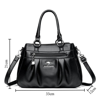 Three Layers Luxury Casual Tote Women Bag High Quality Leather Ladies Hand Bags for Women Big Shoulder Crossbody Bags Sac A Main