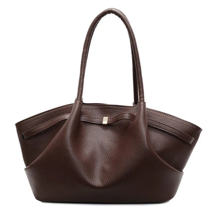 Luxury Lychee Pattern Underarm Shoulder Bags Solid Color PU Leather Women's Handbags Large Capacity Tote Bag Travel