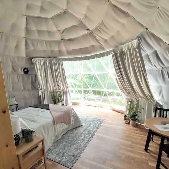 Custom 2026 Luxury Waterproof Glamping Igloo Glass Geodesic Dome Tent For Resort