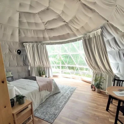 Custom 2026 Luxury Waterproof Glamping Igloo Glass Geodesic Dome Tent For Resort