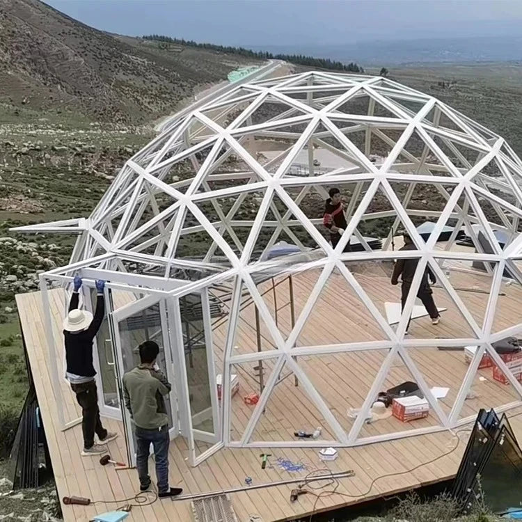 Factory Direct 2026 Top RatedStarry Sky Waterproof Outdoor Camping Geodesic Igloo Glass Dome Tent Double Layer Ball Tent with Ba