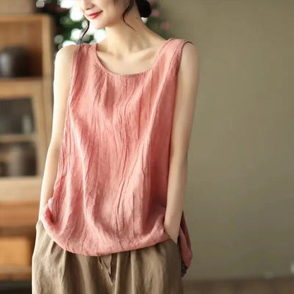 Large size women's clothing summer new solid color belly cover inside and outside wear versatile age-reducing sling vest