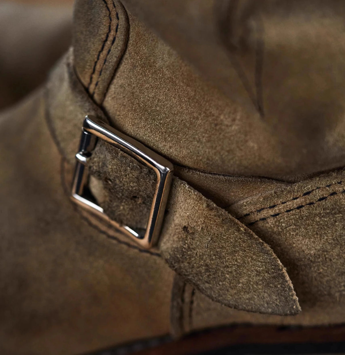 distressed Handmade Khaki Suede Work Boots Men's And Women's Engineer ort Boots American Retro Motorcycle Faded Mid-Calf shoes